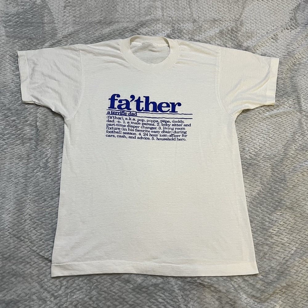 Vintage 80s Father Dad Definition T Shirt Single Stitch Funny Graphic Small Med